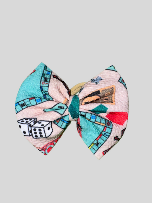 Monopoly nylon headband bow